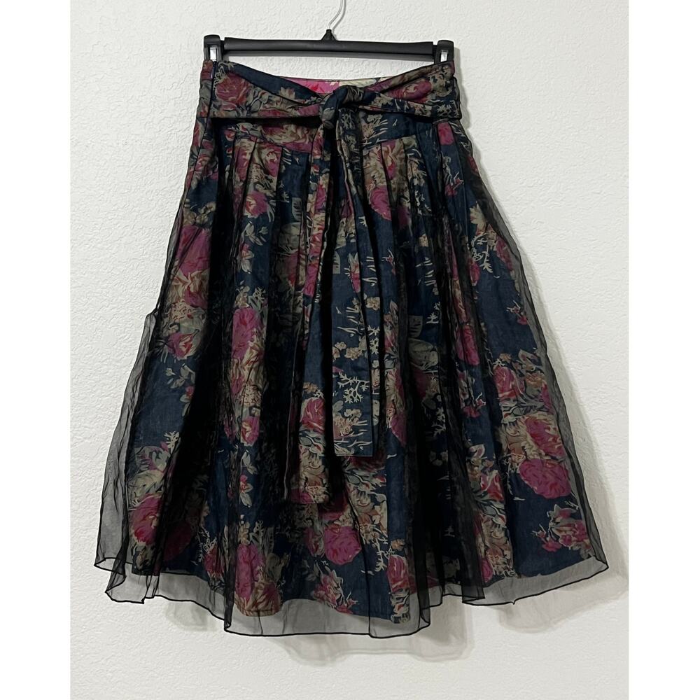 Dark Romance, Whimsigoth, Coquette Aesthetic Skirt NWT XL Midi Length w/Tulle - Picture 2 of 6